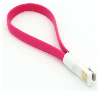 

Pink Short Flat USB Cable Rapid Charger Sync Power Wire Data for iPhone iPad