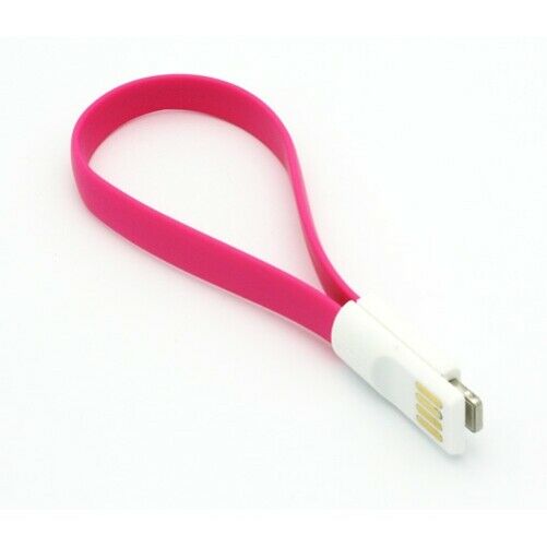 

Pink Short Flat USB Cable Rapid Charger Sync Power Wire Data for iPhone iPad