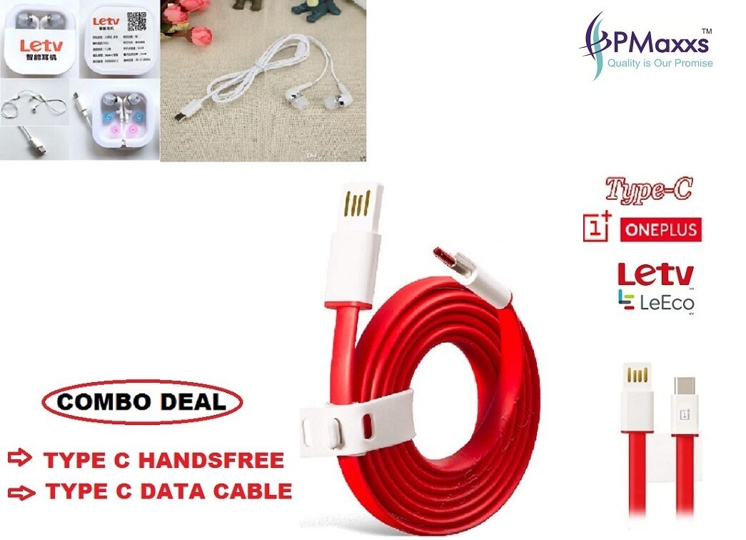 

PMaxxs Combo Premium Quality USB Type C Data Cable Type C Earphone