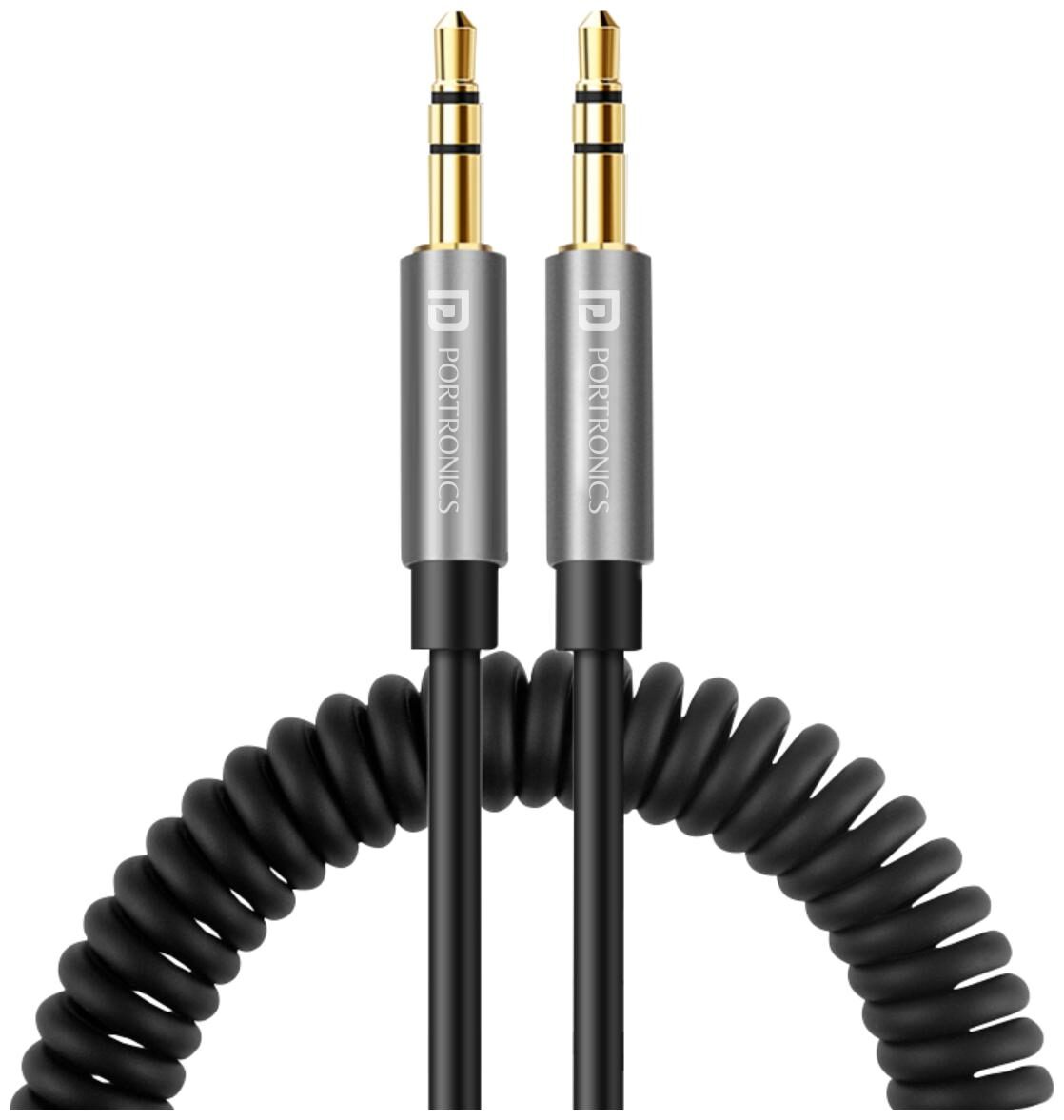 Portronics Konnect AUX 6 POR 1261 AUX 3.5 mm Cable 1.5 m , Black by Portronics Digital