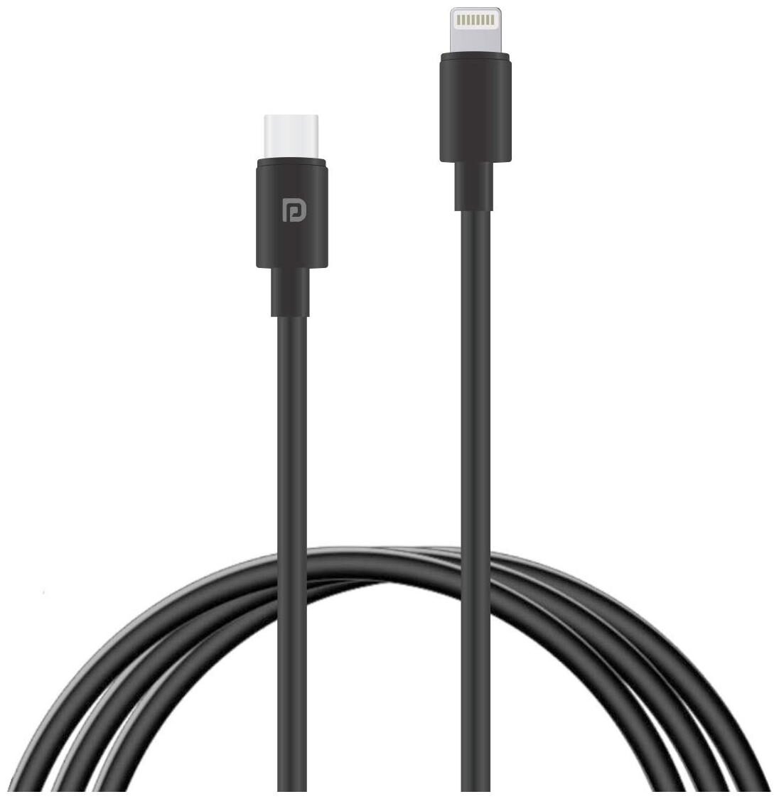 

Portronics POR-1089 Data Charging 2 in 1 (Lightning Type-C) Cable ( 1 m Black )