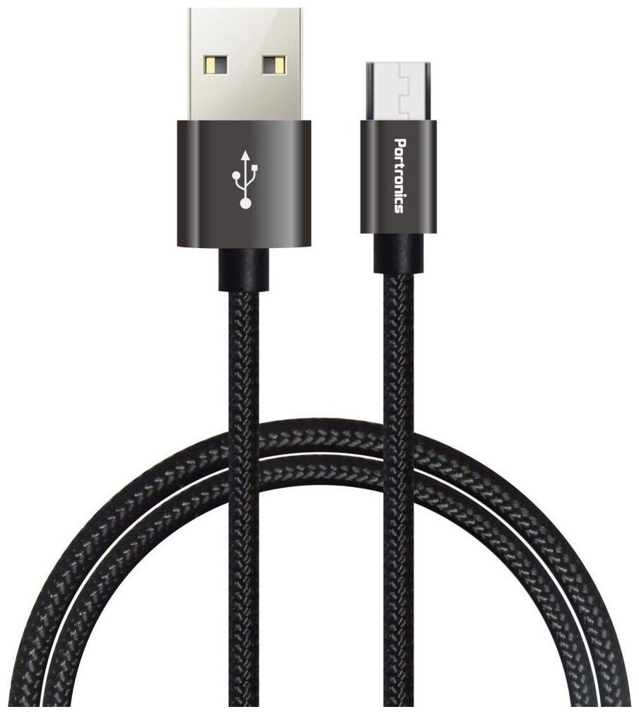 

Portronics POR-791 Konnect Pro Micro 1 2M Cables for Charging and Data Transfer by Smartphones Gadgets with Extra Thick 4 5mm Flexible Cords and Nylon Braided Material