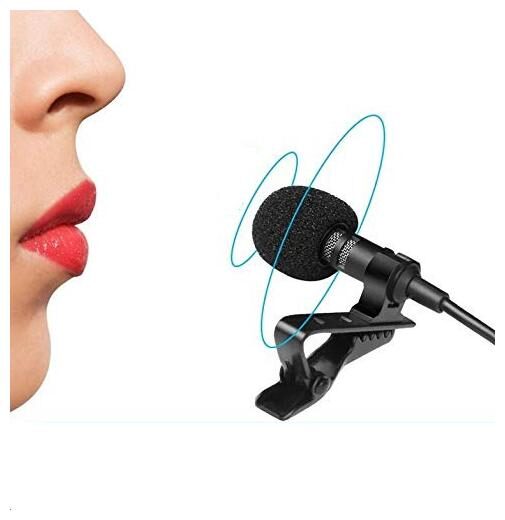 

Professional Mini Clip Collar Microphone with 3 5 mm Jack for All iOS Android Devices - Black By Crystal Digital