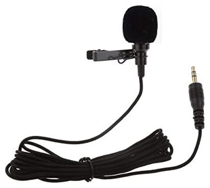 

Professional Mini Clip Collar Microphone with 3 5 mm Jack for All iOS Android Devices - Black By Crystal Digital