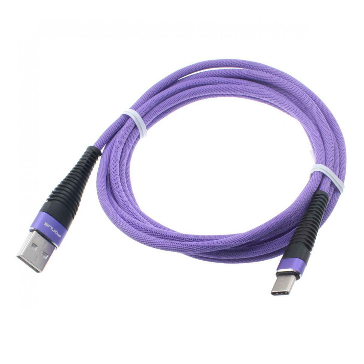 

PURPLE BRAIDED 6FT LONG TYPE-C USB CABLE WIRE SYNC USB-C U8B for SMARTPHONES