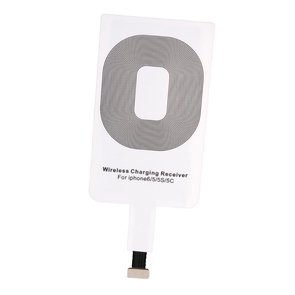 

QI - Enabled Charging Pad Receiver Compatible For Apple iPhone 7 7P 6P 6 6S 5 5S 5C 5SE White By TSV