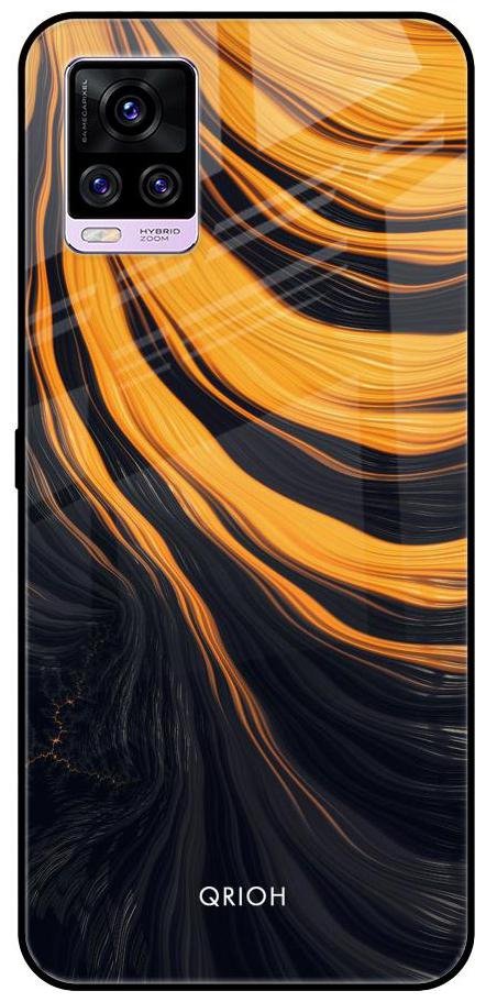 

Qrioh Printed Tempered Glass Back Case Cover Compatible with Vivo V20 - Sunshine Beam Real Glass Case