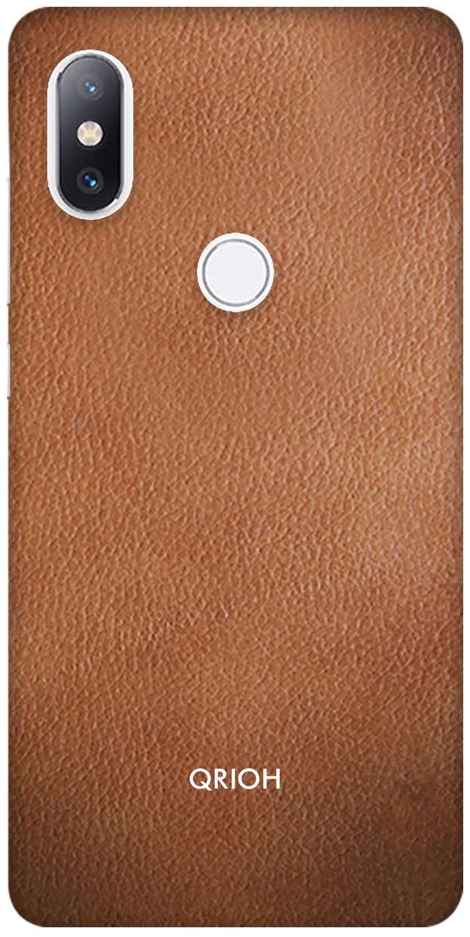 Qrioh Printed Designer Xiaomi Mi Mix 2S Back Cover Case Brown Leather Printed Case by Qrioh Retail