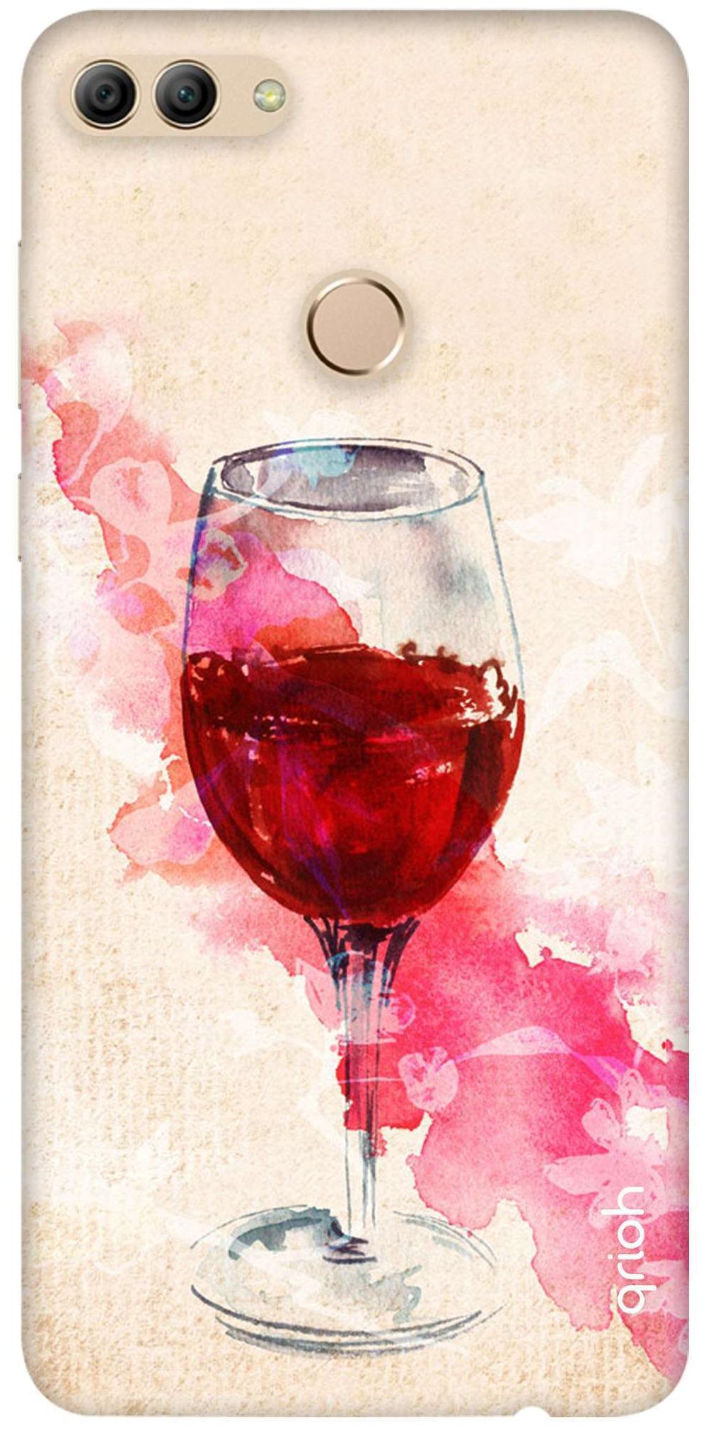 

Qrioh Printed Designer Huawei Y9 2018 Back Cover Case-Red Wine Case