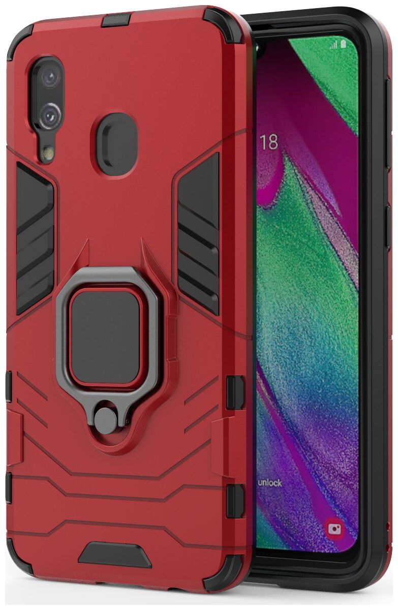 

RAKULO Polycarbonate Hybrid Case For Samsung Galaxy A40 ( Red )