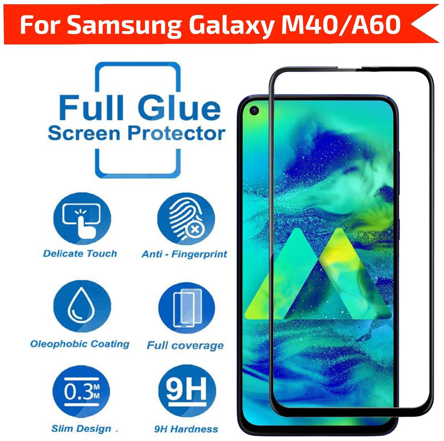 

Ravbelli 11D Tempered Glass for Samsung Galaxy M40 Samsung Galaxy A60 (Black) Edge to Edge Full Screen Coverage Pack Of 1