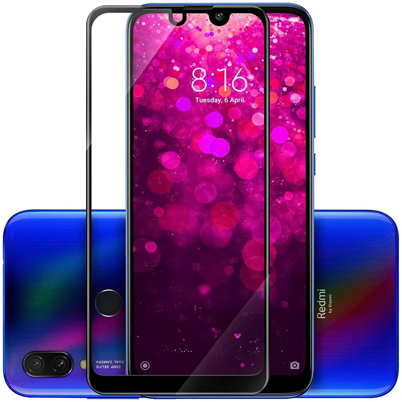 

Ravbelli Full Glue Coverage Edge to Edge Tempered Glass Screen Protector for Xiaomi Redmi Y3 (Black) pack of 1