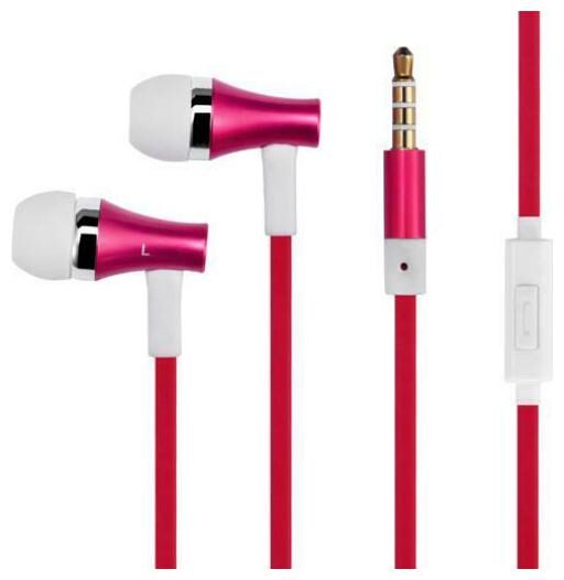 

RED EARBUDS HANDSFREE EARPHONES MIC DUAL METAL HEADPHONES W1C for SMARTPHONES