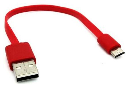

Red Short Flat USB Cable Rapid Charge Power Wire Data Sync Cord for CELL PHONES