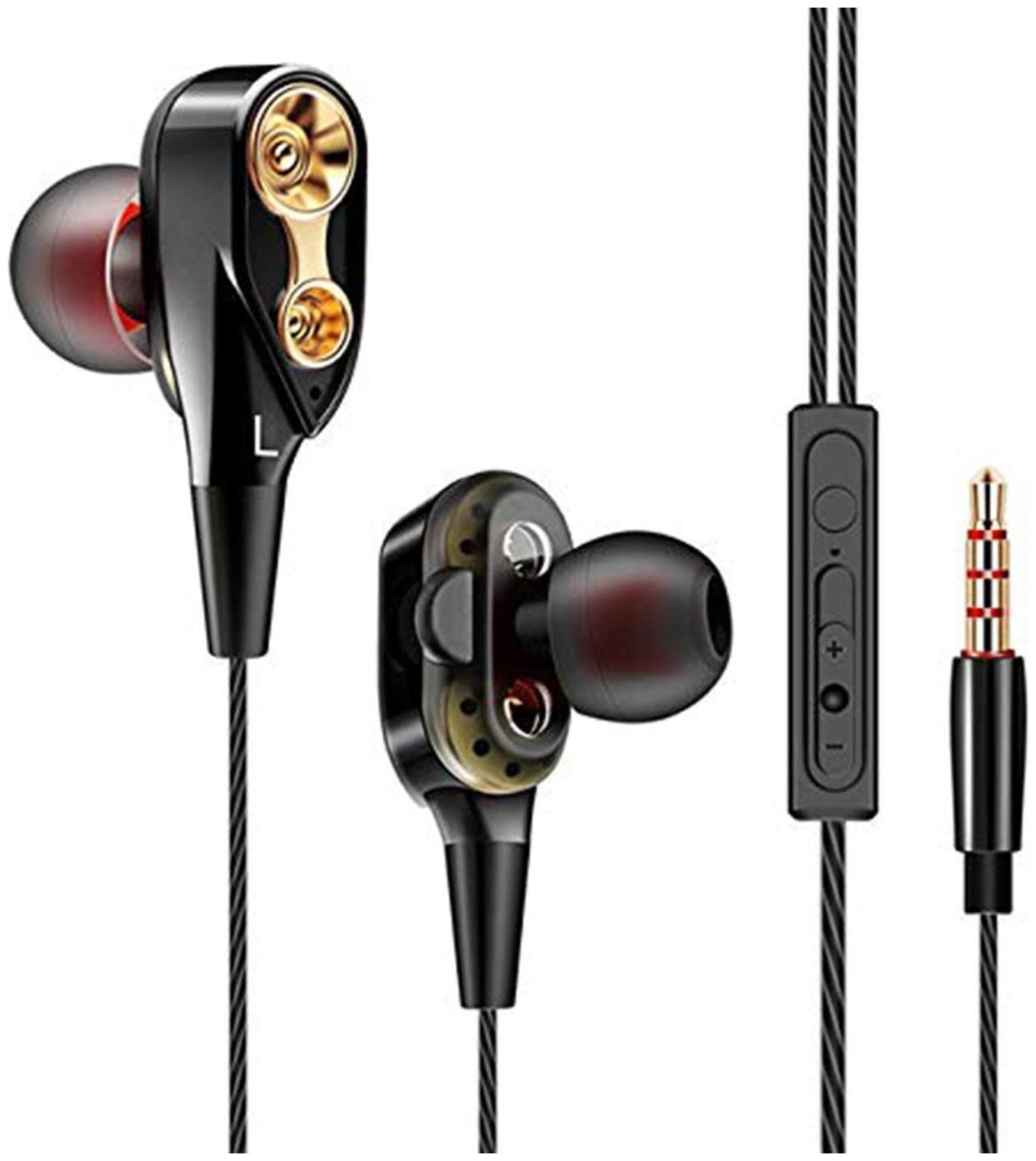 

Rednix 4D Dual Double Earphone In-Ear Wired Headphone ( Black )