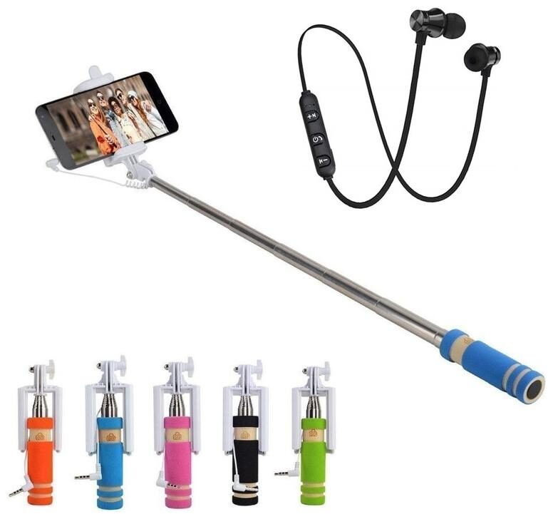 

Rednix Mini Pocket Selfie Stick With Magnetic Attraction Bluetooth Earphone Headset