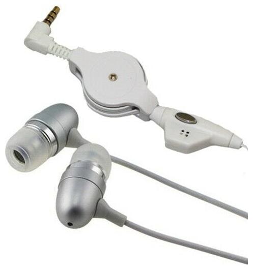

Retractable Headset Handsfree Earphones Mic Metal Earbuds for Smartphones