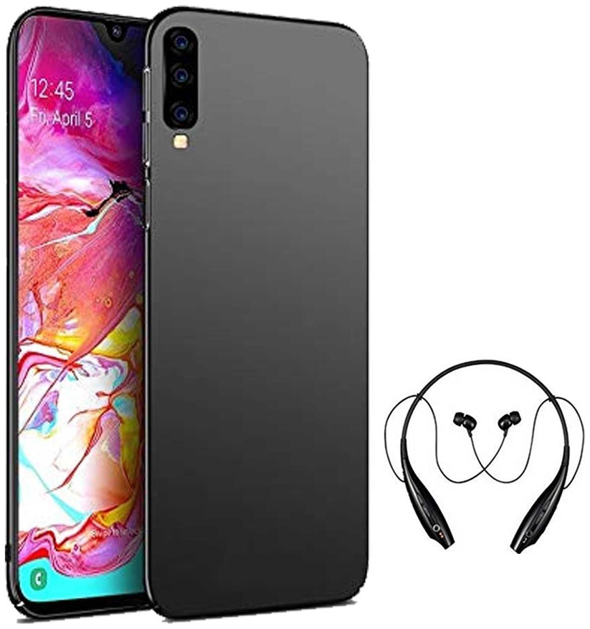 

RRTBZ Plastic Back Cover For Samsung Galaxy A70 ( Black )
