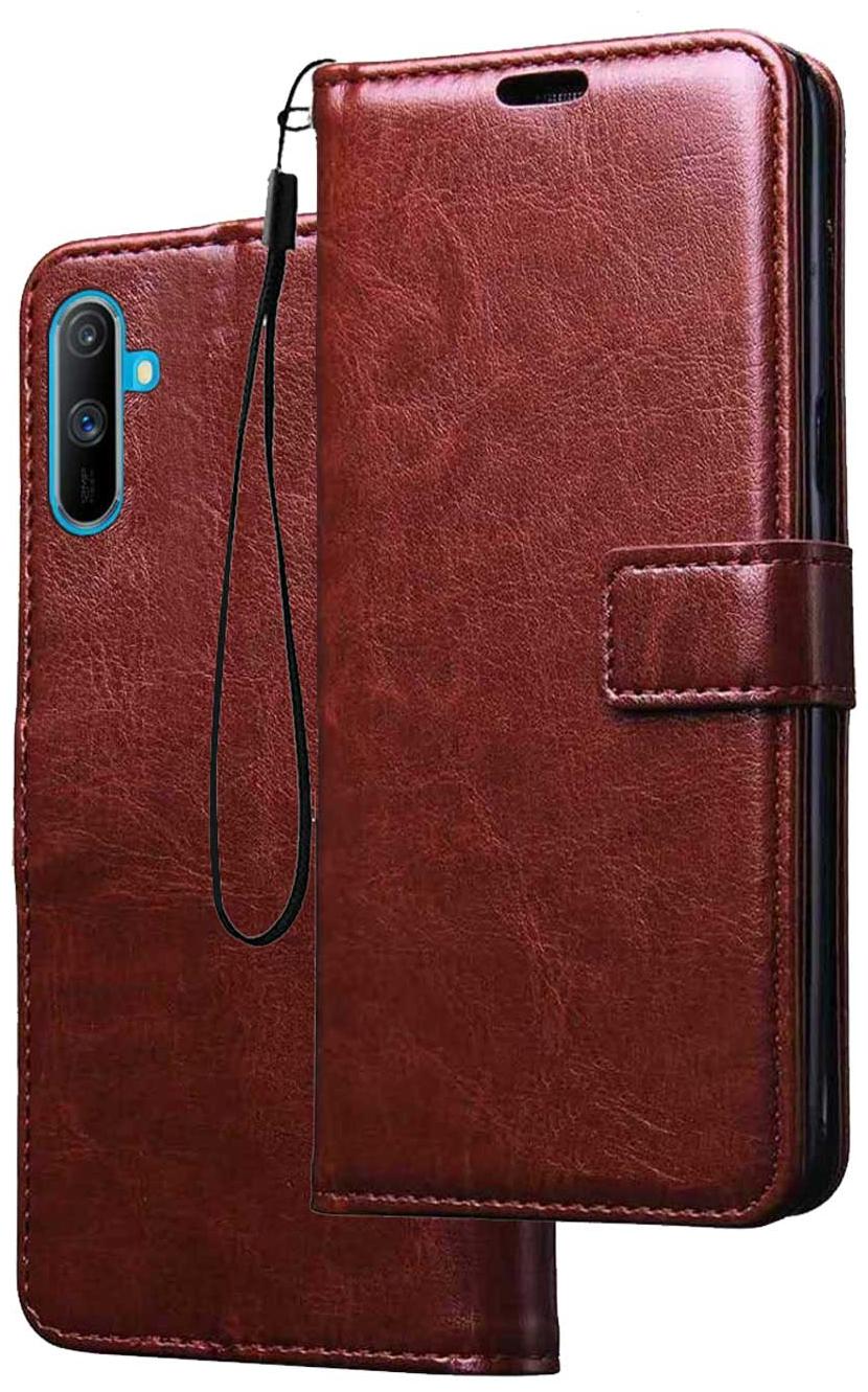 

RRTBZ Leather Stand Diary Wallet Flip Cover Case for Redmi K30 Poco X2 -Brown