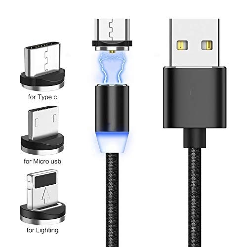 

S4 Magnetic Charging 3 in 1 (Lightning Micro USB Type-C) Cable ( 1 1 m Black )