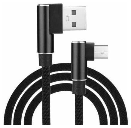 

Sami L-Shape Reversible Micro USB Charging Data Transmission 1 m Micro USB Cable (Black)