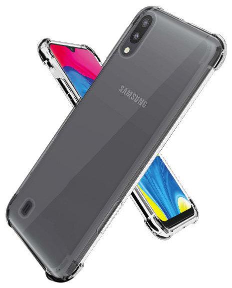

Samsung Galaxy M10 12D Transparent Bumper Corners Cover (Corner Protection with Air Cushion Technolgy)