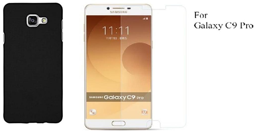 

Samsung Galaxy C9pro tempered glass with back cover black
