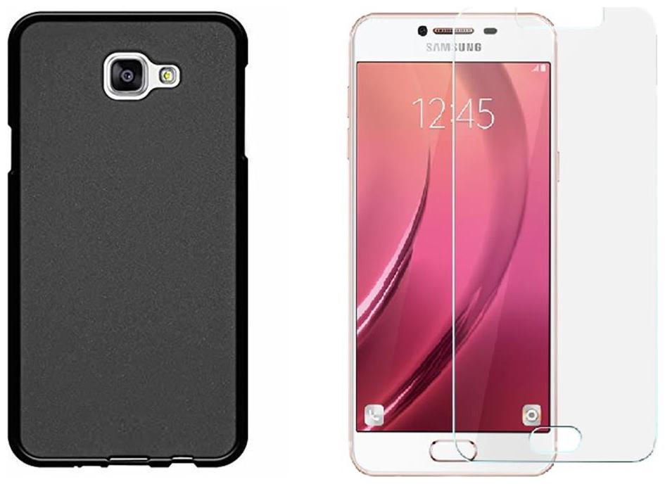 

Samsung Galaxy C5 Back cover black with tempered glass 0 33mm 2 5D curved temepred glass