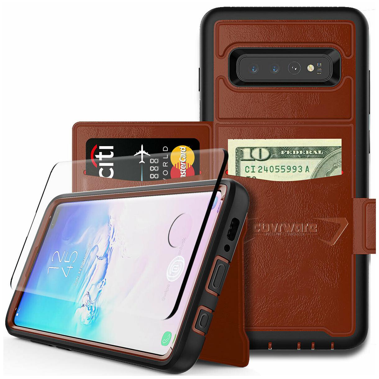 

Samsung Galaxy S10 Plus S10 S10E Leather Flip Wallet Card Phone Case Cover Pouch