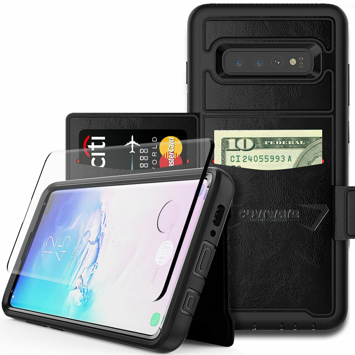 

Samsung Galaxy S10 Plus S10 S10E Leather Flip Wallet Card Phone Case Cover Pouch