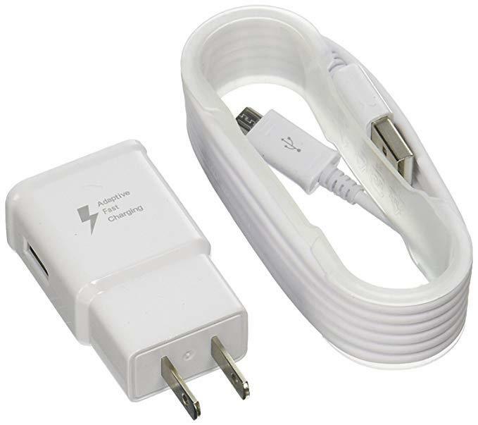 

Samsung Galaxy S7 S6 Note 5 Fast Charging USB Car Wall Charger Cable
