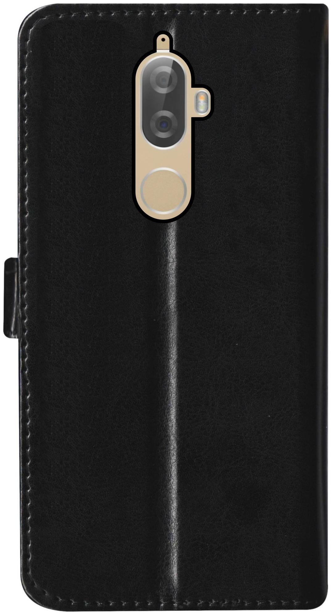 SBMS Leather Flip Cover For Lenovo k8 Plus Black by SBMS Mobile Covers