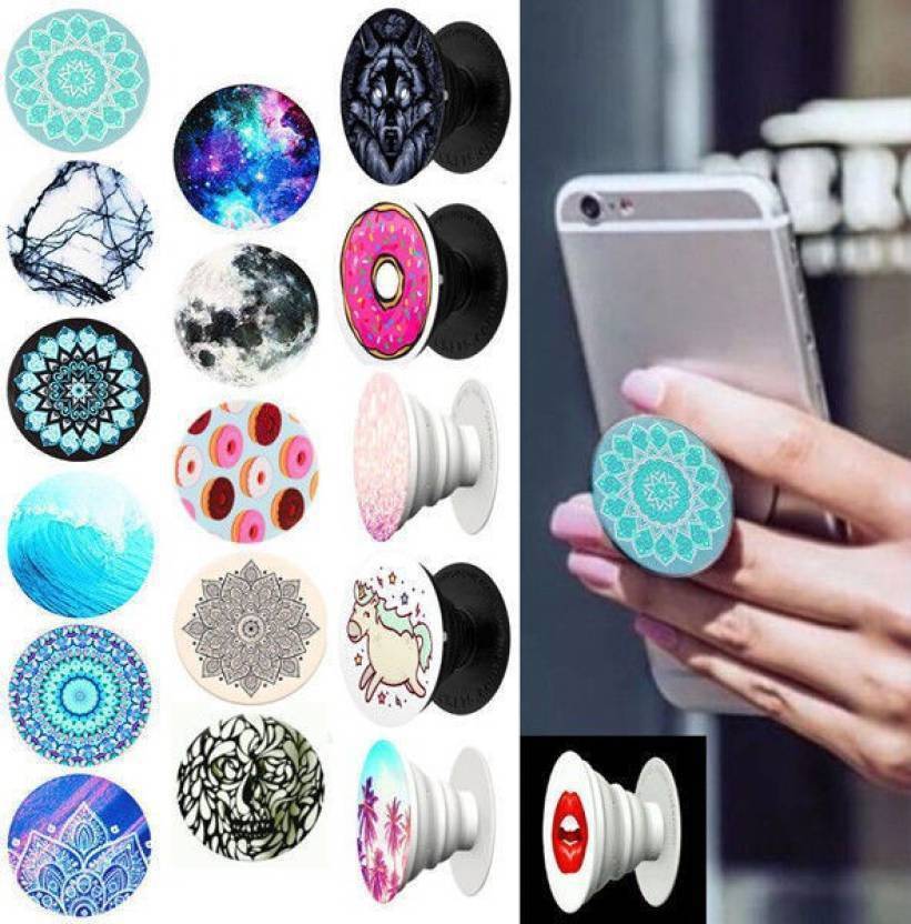 

Set of 2 pcs Pop sockets phone helper ( Random Colors )