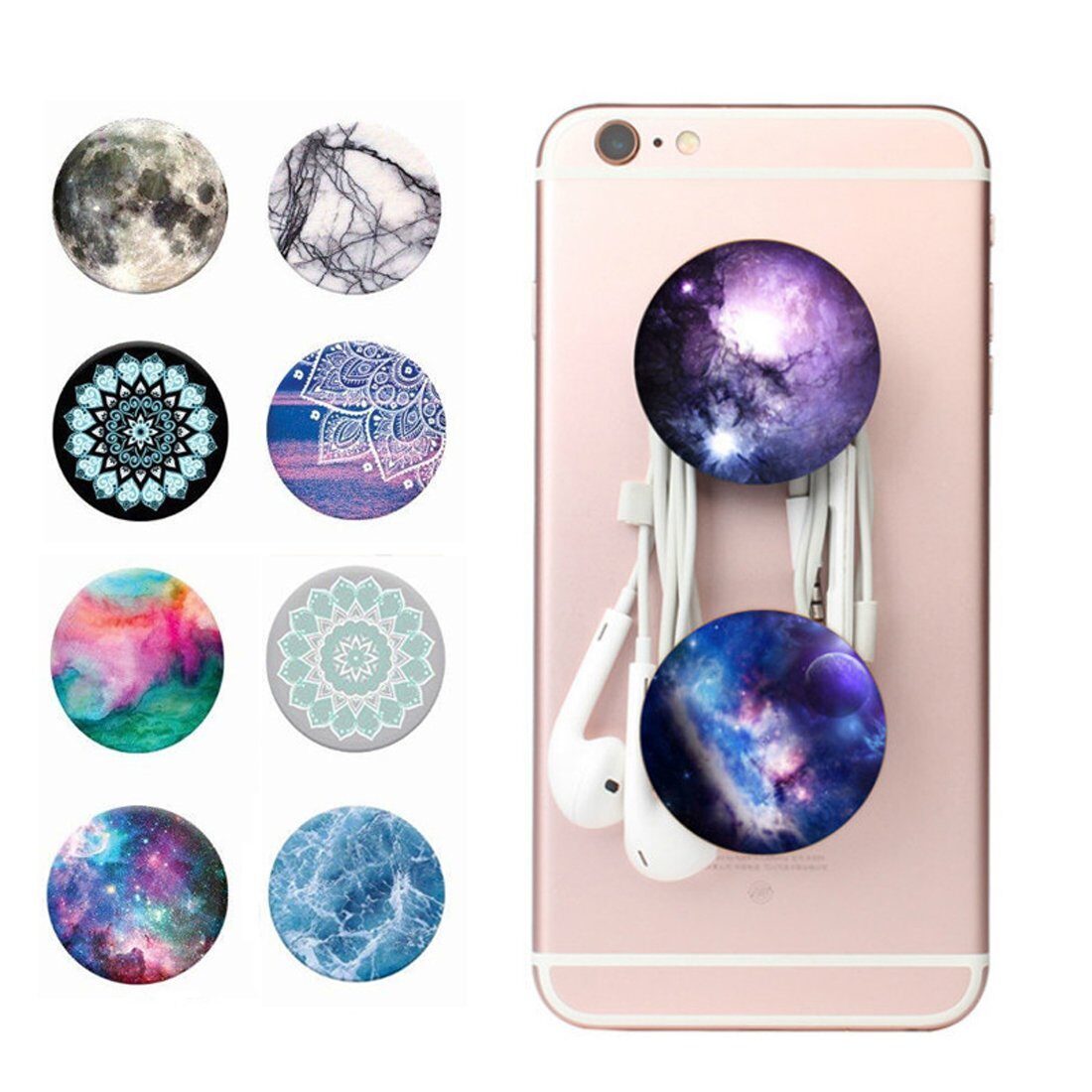 

Set of 2 pcs Pop Out Phone Grip and Stand Expanding Stand Socket Mobile Holder (2 pcs Set Assorted Patterns)