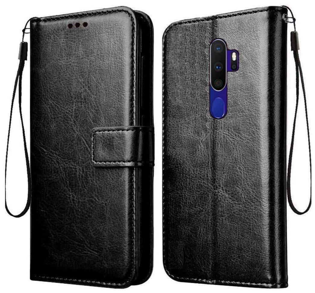 

Shining StarsTM HD Leather Magnetic Flip Back Cover With Pocket for Oppo A9 2020 (Black)