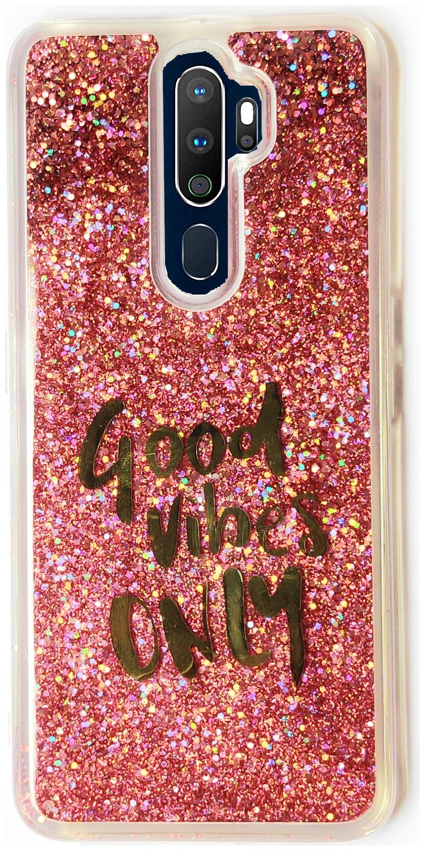 

Shining Stars Silicone Designer Back Cover For Oppo A9 2020 ( Pink )