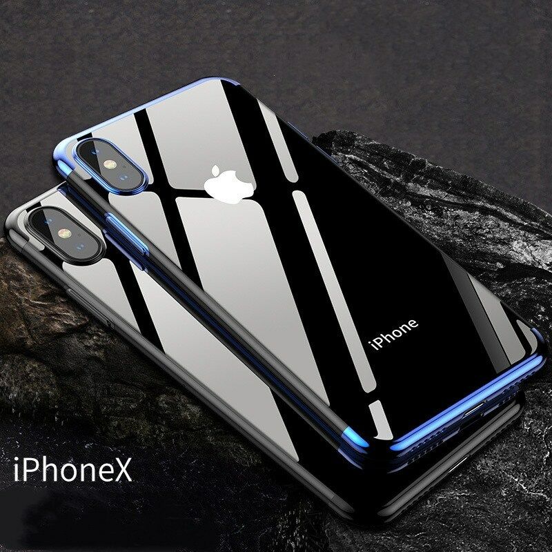

Shockproof Plating Clear Slim Hybrid Bumper Case Cover For iPhone XS MAX XR 7 6s