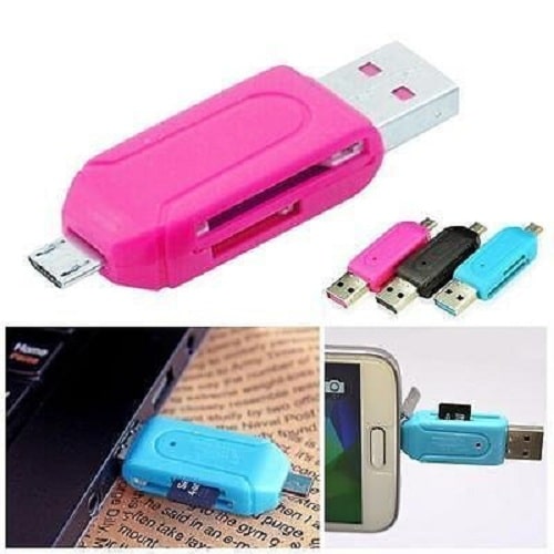 

Shopline Universal Micro USB Sd Tf Card Reader With Micro USB OTG Adapter For All Smartphones Laptop Pc (Colors May Vary)