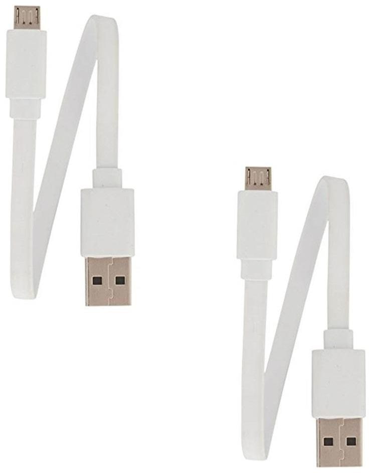 

Short Sleek Portable and Universal Micro USB to USB Fast Charging Power Bank Charging Cable Data Sync Tangle-free Cable (10 cm) Pack of 2 By Tech-X