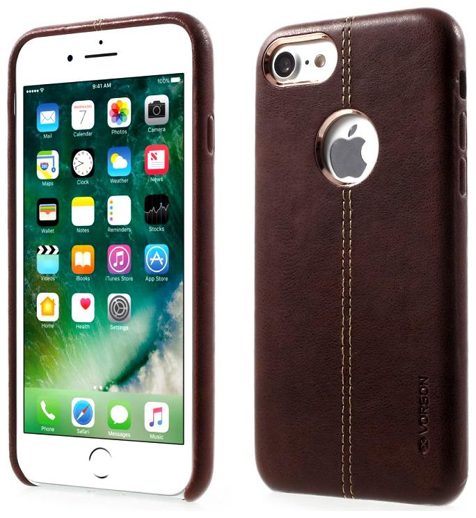 Smartphonewear Faux Leather Back Cover For Apple iPhone 8 Apple iPhone 7 Brown by ARK Enterprises