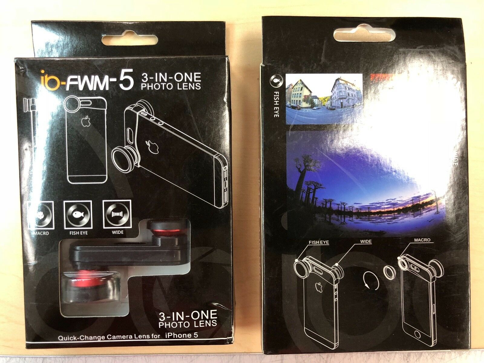 

Snap On 3 in 1 Camera Lens for iPhone 5 5s - Fisheye Macro Wide Angle Lens