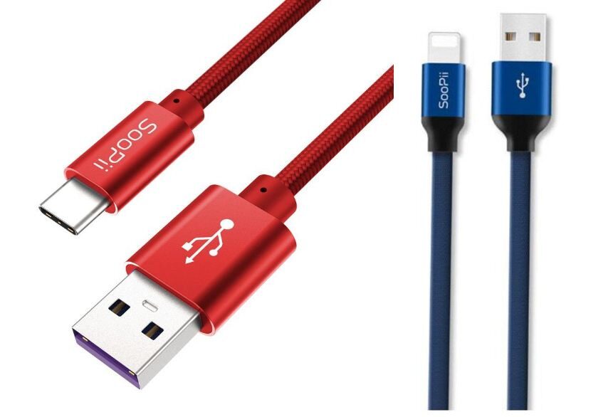 

Soopii USB Charging Cord for Apple Products (1 Meter Blue) ( type C cable free Fast charging Cable Red)