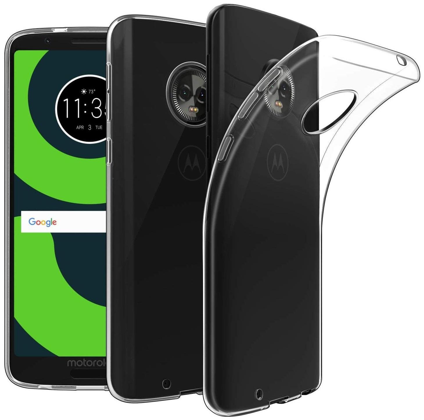 

Spinzzy Motorola Moto G6 Clear Slim Fit Back Case with Transparent Flexible Soft TPU Shock-Absorption Cover -Retail Packaging - HD Clear