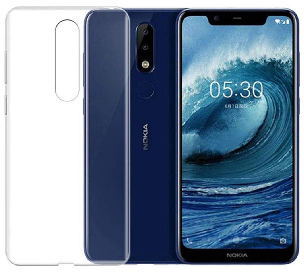 

SPINZZY Rubber Back Cover For Nokia 5 1 Plus ( Transparent )