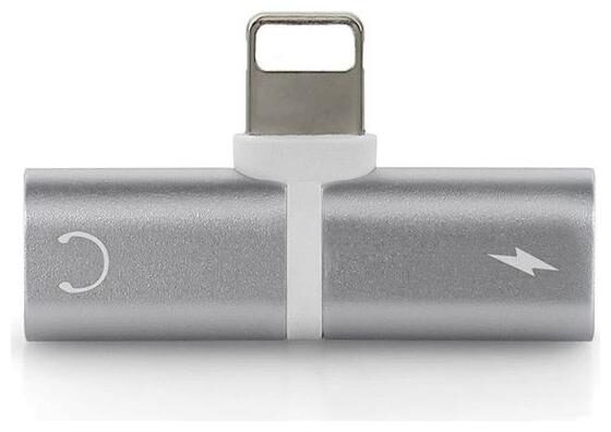 

Standard Sales iOS11 Charging Music Headphone Adapter 2 in 1 Double Headphone Jack Audio Splitter Call and sync Cable Accessory (Silver)