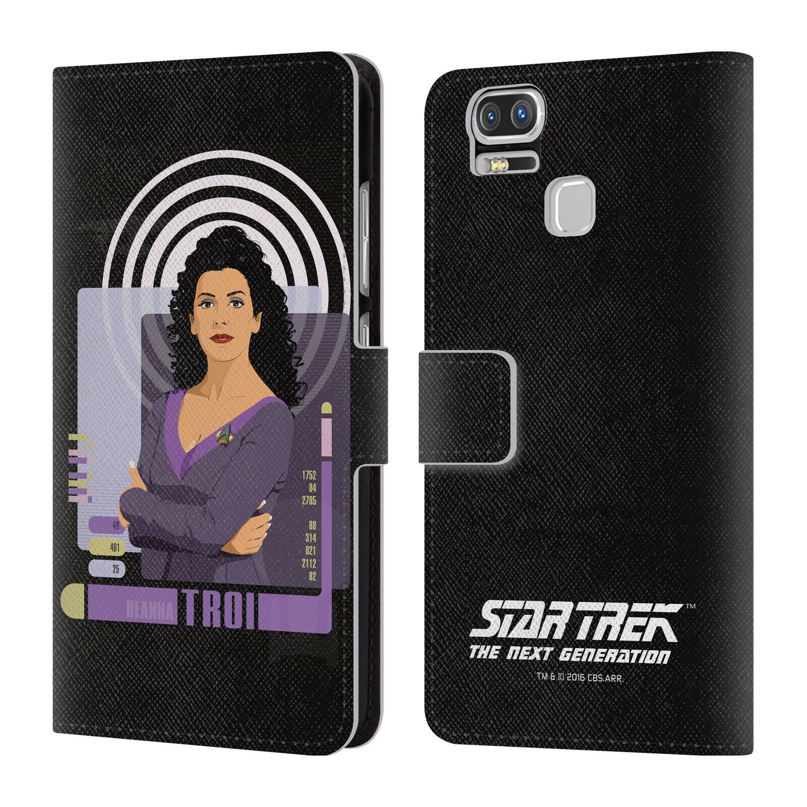 

STAR TREK ICONIC CHARACTERS TNG LEATHER BOOK WALLET CASE FOR ASUS ZENFONE PHONES