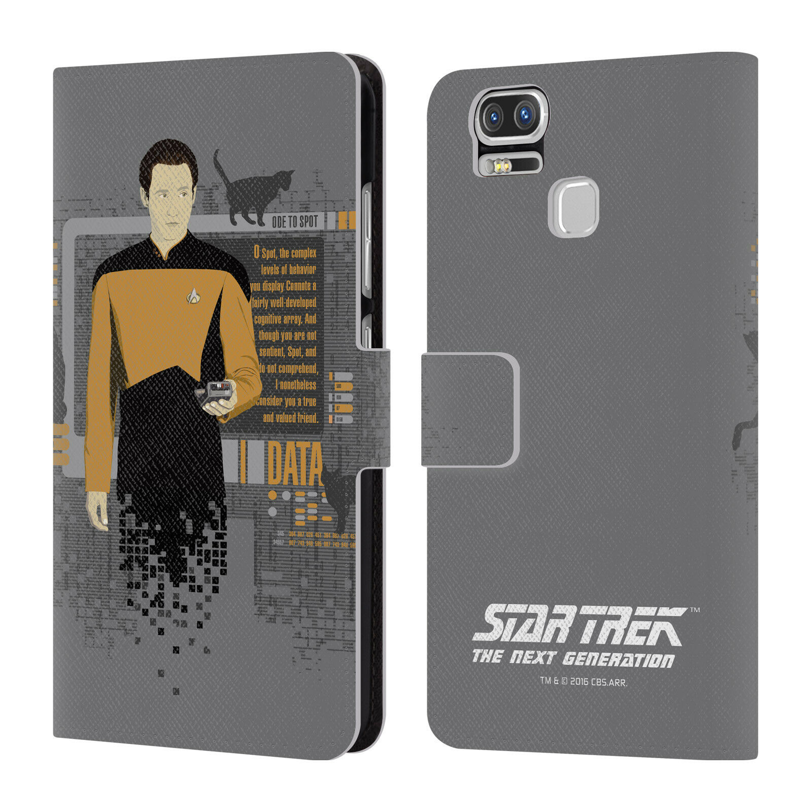 

STAR TREK ICONIC CHARACTERS TNG LEATHER BOOK WALLET CASE FOR ASUS ZENFONE PHONES