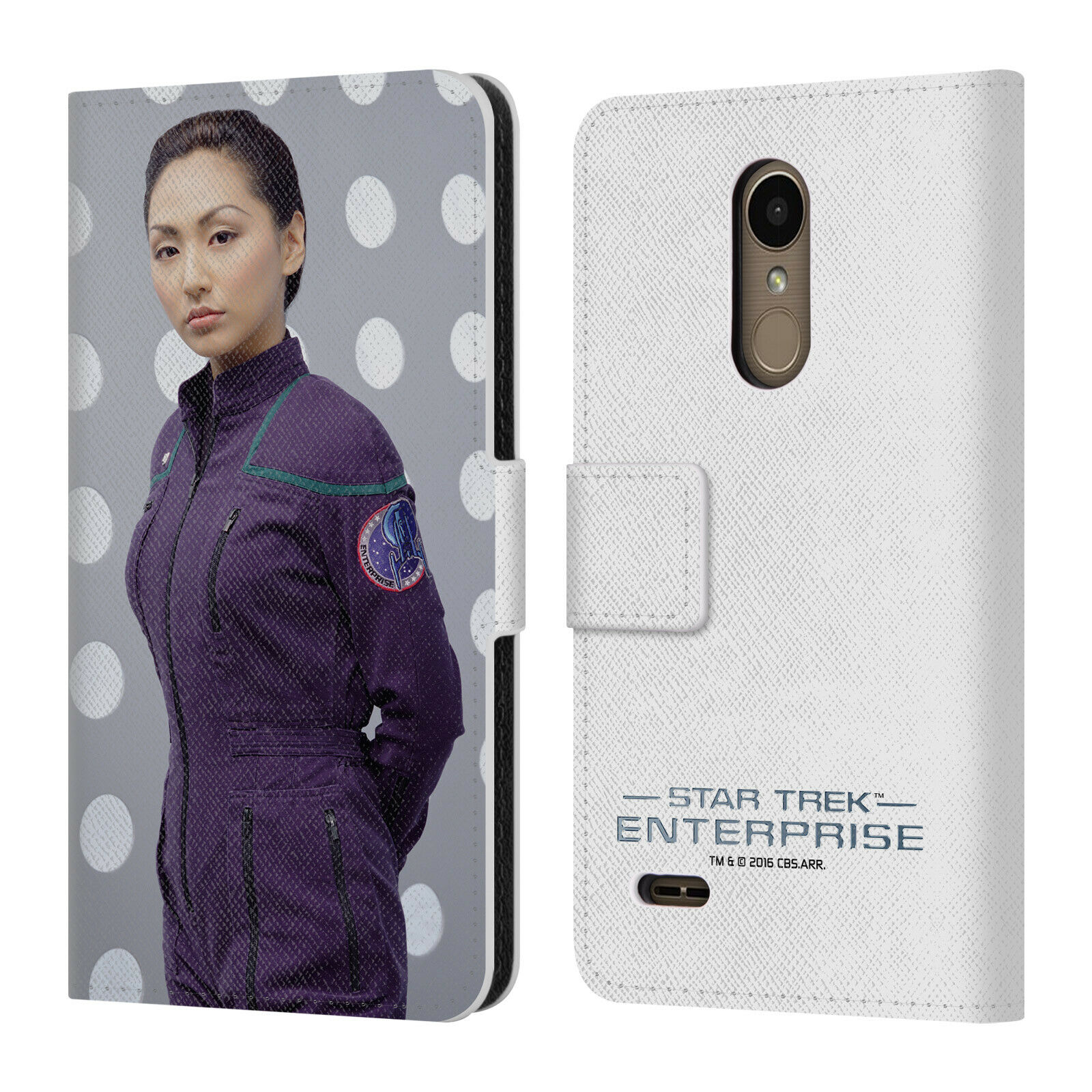 

STAR TREK ICONIC CHARACTERS ENT LEATHER BOOK WALLET CASE COVER FOR LG PHONES 1