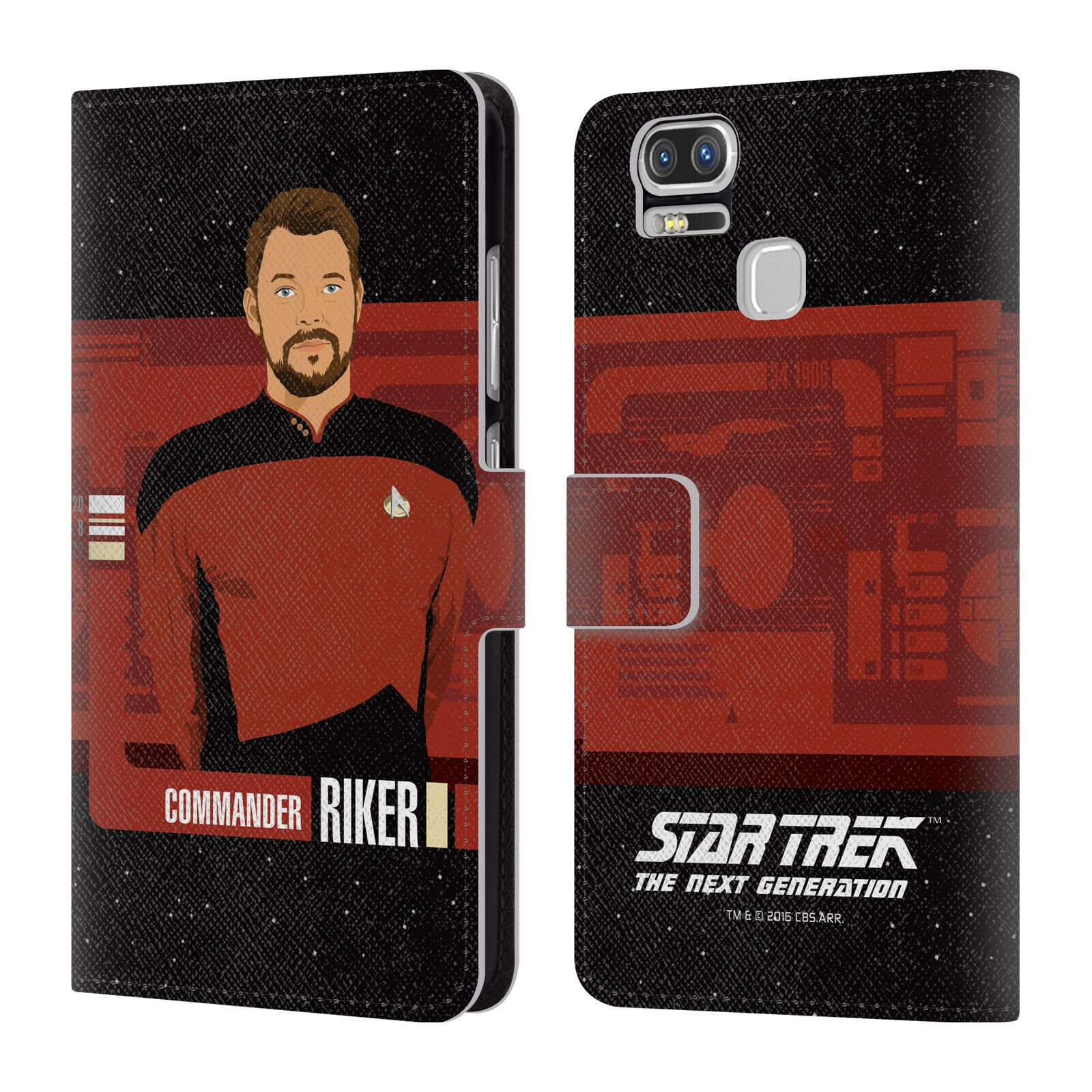 

STAR TREK ICONIC CHARACTERS TNG LEATHER BOOK WALLET CASE FOR ASUS ZENFONE PHONES