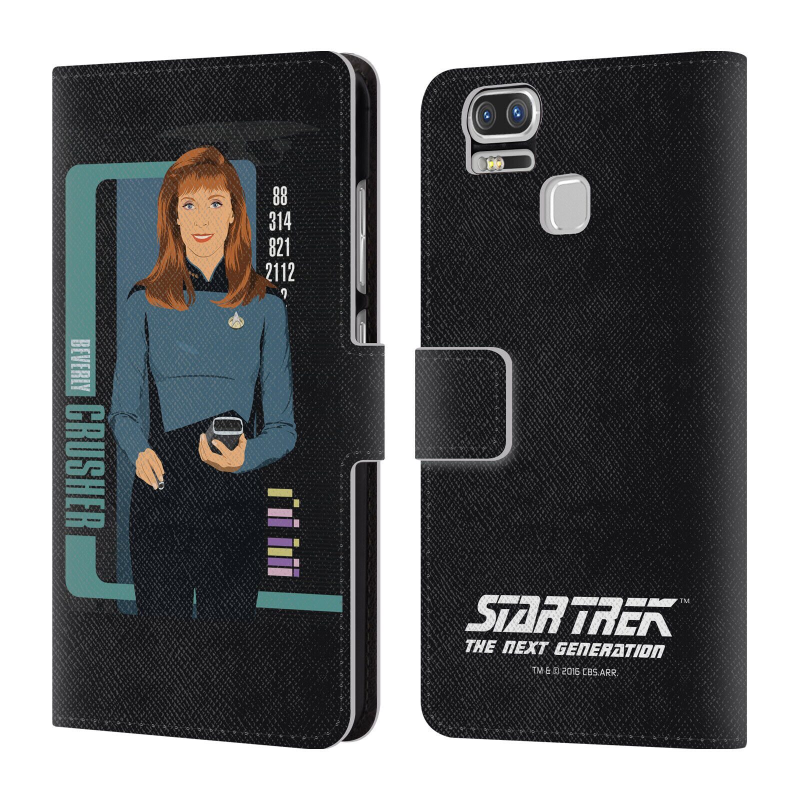 

STAR TREK ICONIC CHARACTERS TNG LEATHER BOOK WALLET CASE FOR ASUS ZENFONE PHONES